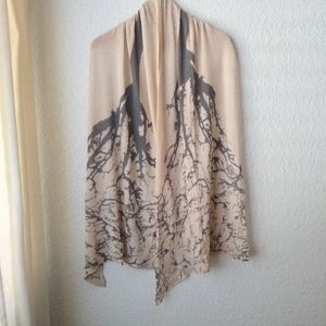 Nordstrom Cashmere Scarf Tree Branch Blush & Gray